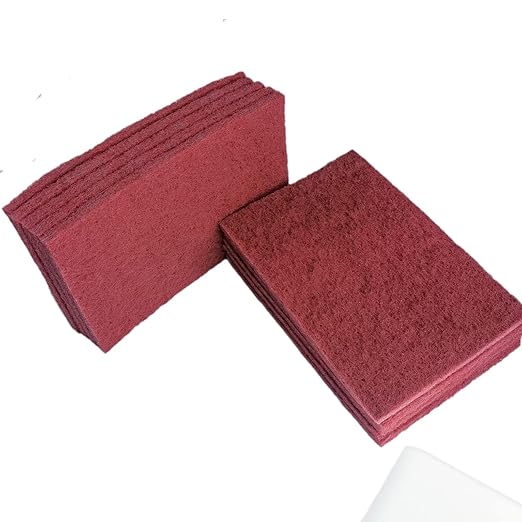 10 Pack 6" x 9" 400 Grit General Purpose Scuff Pads for Scuffing, Scouring, Sanding, Paint Primer Prep Adhesion Scratch - Surface Preparation Automotive Car Auto Body Woodworking (Red)
