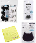 Cute Kawaii Cat-Shaped Sink Sponge, Cleaning Eraser, Melamine Kitchen Sponge(6 Pieces), Microfiber Towels Set