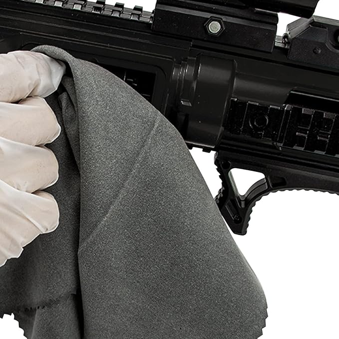 PINGMIC 12 ''×12 '' Silicon Gun Cloth and Gun Cleaning Cloths, for Firearm Cleaning and Polishing - Lint-Free Gray Cloth