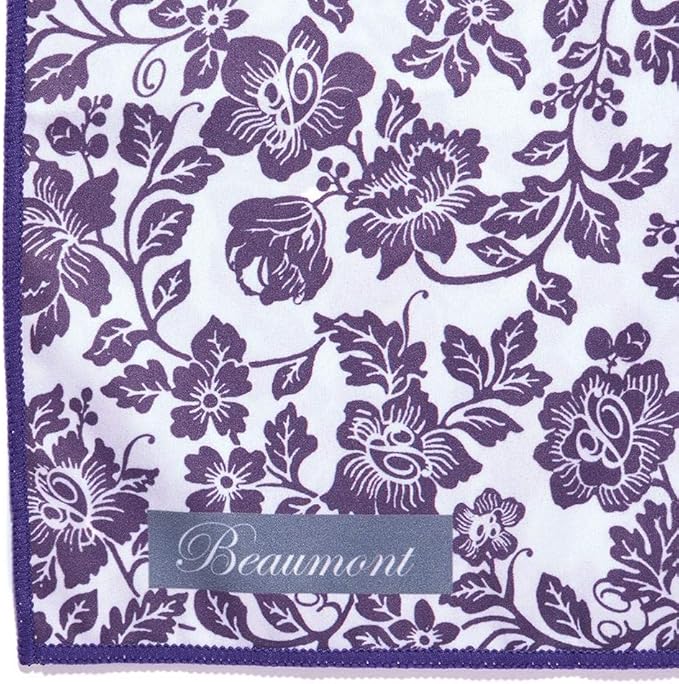 Beaumont Musical Polishing & Cleaning Patterned Damson Lace Instruments Trumpet Clarinet Sax Flute Recycled Microfibre Cleaning Cloth Brass Silver 25 x 25cm (BFC-DL)