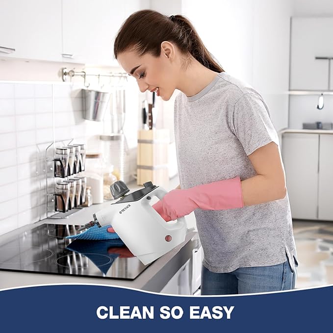 Handheld Steam Cleaner, Steam Cleaner with 16 PCS Accessory & Safety Lock, 500ML Capacity, Multi-Surface Deep Cleaning for Home, Car, Bathroom, Grout, Floor, Window (White)