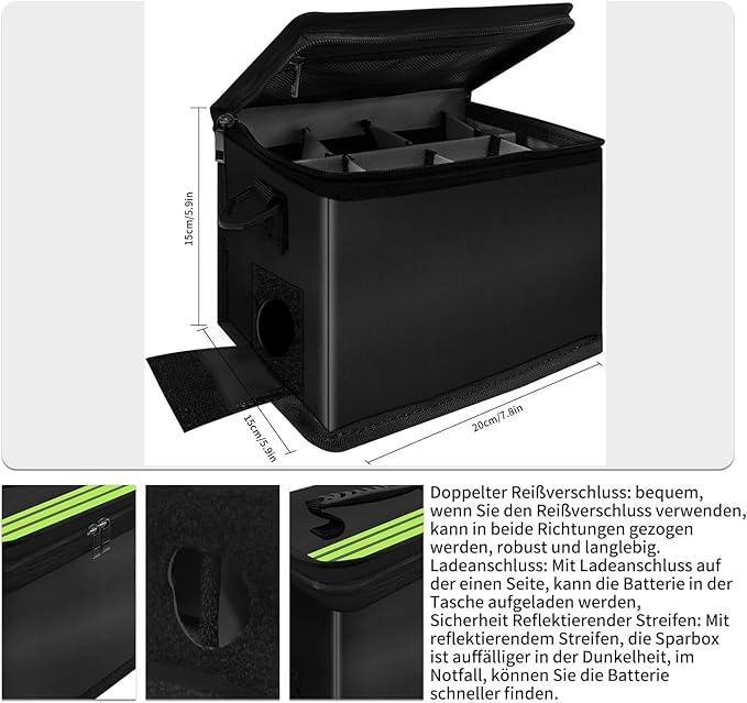 Lipo Safe Bag Fireproof, Improved Six Layers, Fire Resistant to 2000 °C – Waterproof, Explosion-Proof Drones Lithium Battery Storage Box, Protective bag for storage and charging