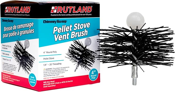 Rutland Products PS-4 4-Inch Round Pellet Stove Brush
