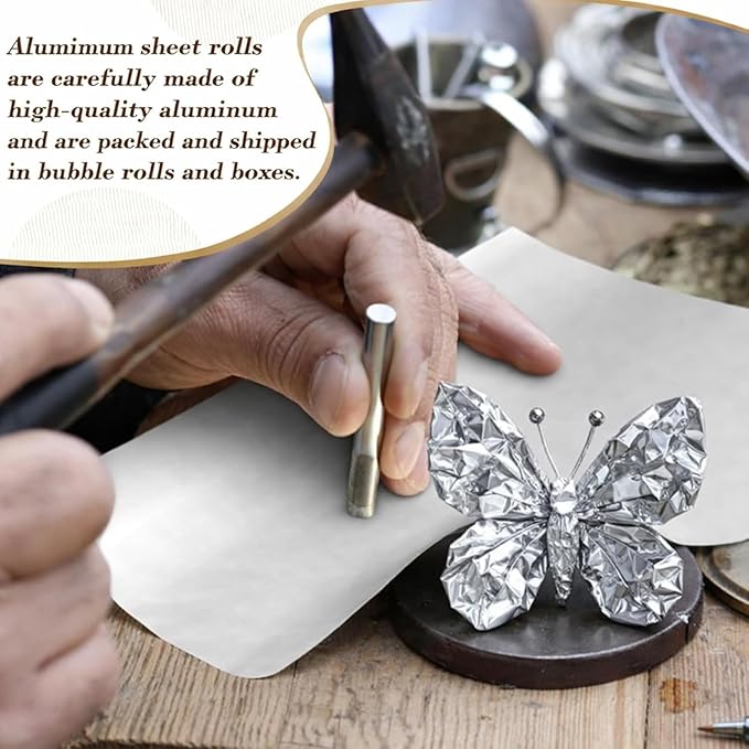 Yaocom 1 Roll Aluminum Metal Crafts DIY Foil 12 Inch x 20 ft x 0.1 mm Thick for Art Project Aluminum Flashing Roll Wide Sheet Multipurpose Metal Sheets for DIY and Crafting Projects (Single Golden)