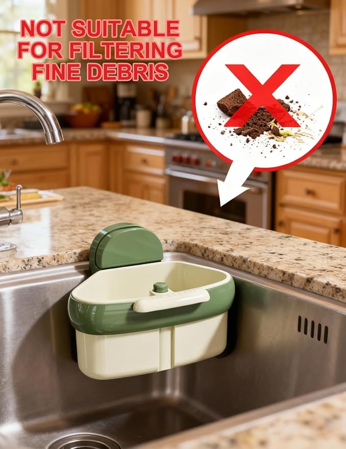 Suction Cup Sink Corner Rack Corner Sink Strainer Triangle Food Waste Catcher Press-to-Dump Drain Basket for Kitchen Sinks
