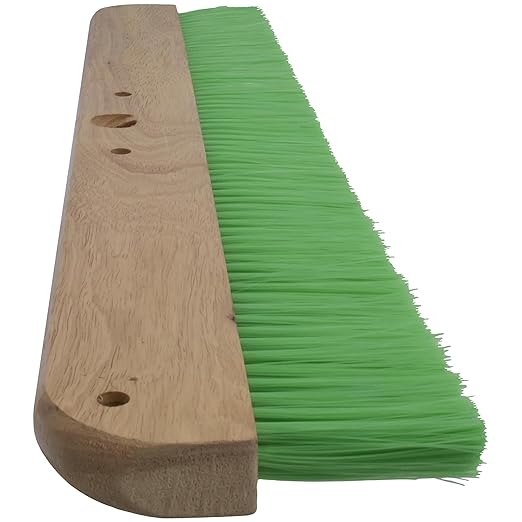 MARSHALLTOWN 24 Inch Wood Backed Concrete and Masonry Broom, Green Nylon, Made in The USA, 6560