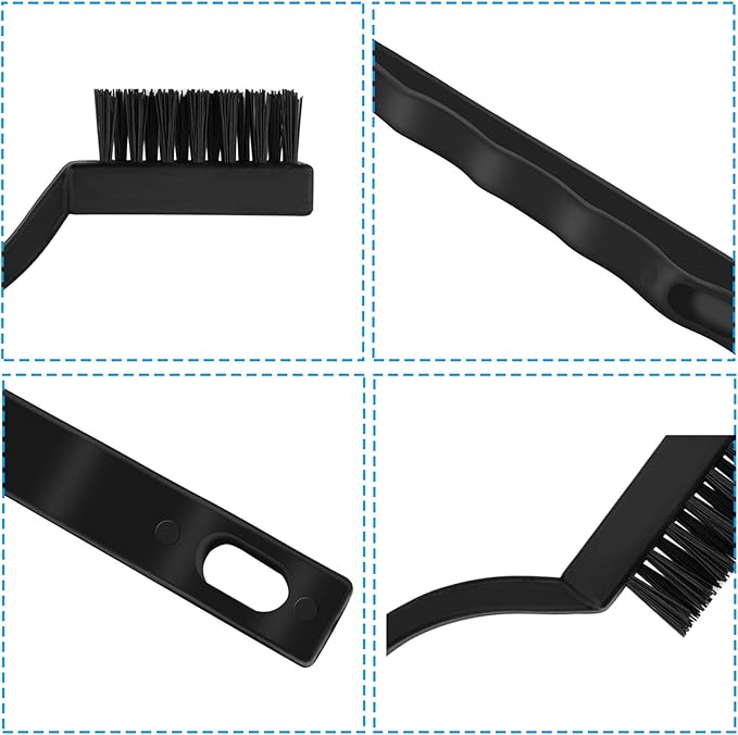 15 Pcs Mini Nylon Wire Brush Set for Cleaning Welding Slag Rust, Wire Bristle Scratch Brush Set, Curved Handle Brushes