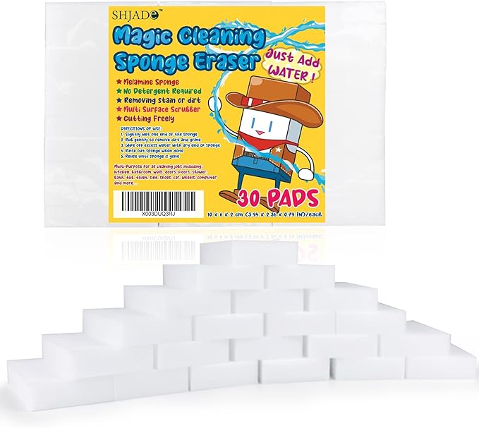 Magic Sponges Cleaning Eraser, 30 Pack Melamine Foam Cleaning Pads, Multi-Functional Household Cleaning Sponges for Kitchen, Bathroom, Bathtub, Sink, Furniture, Wall Cleaner