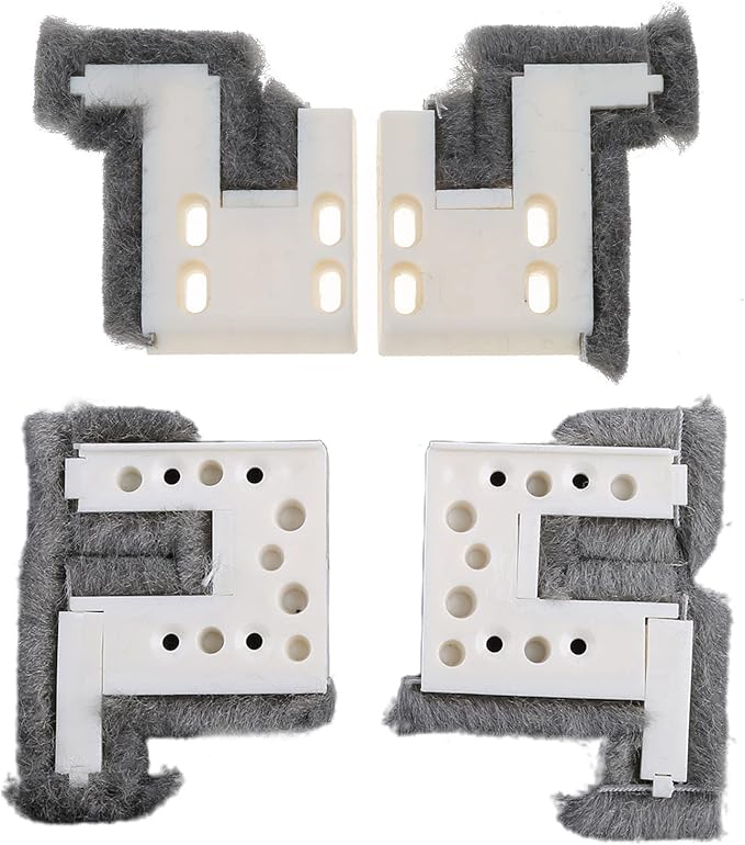 4pcs Sliding Window Buffer Block Up Down Track Sealing Wind-Proof Brush Strip Furniture Repair Hardware Accessories