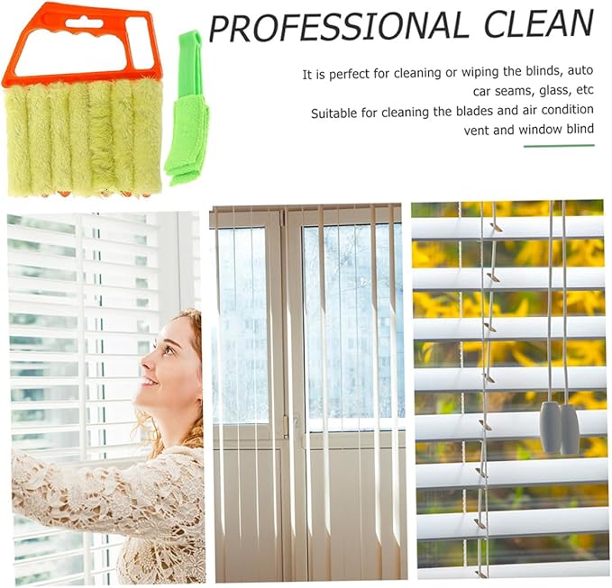 Mikinona Handheld Blinds Cleaning Brush and Window Shutter Cleaner Brush 2pcs Set, Multi-Tooth Design for Dust and Dirt Removal, Suitable for Home Window and Air Conditioner Vent Cleaning