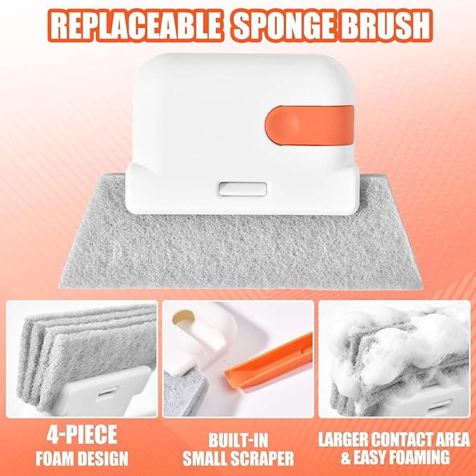 9Pcs Window Track Cleaner Set,Groove Cleaning Brush Tools,Window Sill Gap Track Cleaning Tools,Multifunctional Gap Scrub Brush,Magic Window Track Cleaner for Household Use, Kitchen