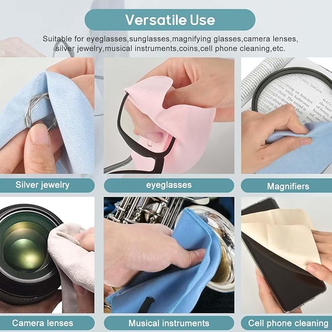 CONLI 60 Pack Small Microfiber Cleaning Cloth for Eyeglasses 8x8cm/3.15x3.15in Luxury Suede Glass Cleaning Cloth Glasses Cleaner for Eye Glass Lens Cleaning Gentle and Lint-Free