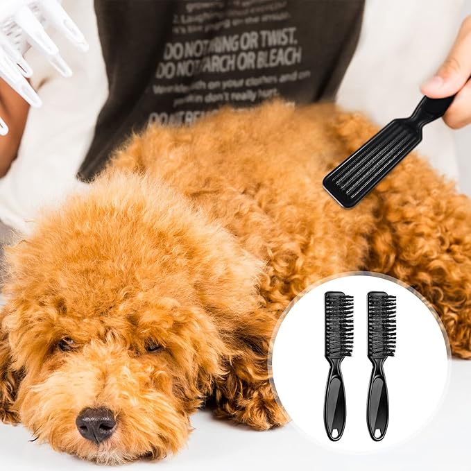 Patelai 12 Pcs Barber Clipper Brush Blade Trimmer Cleaning Brush for Fades Nail Neck Duster Manicure Salon(Black, Red)