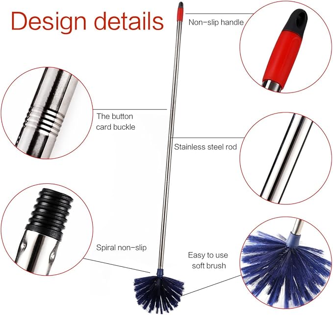 Cobweb Duster, MEIBEI Removable and Washable Ceiling Fan Duster with Long Handle-72.1", Non-Scratch Bristles Cobweb Brush for Cleaning High Ceiling, Book Shelve, Curtain Rod