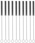 Long Straw Brush, Nylon Pipe Tube Cleaner 10-ihch X 2/5-inch Set of 10 (Black)