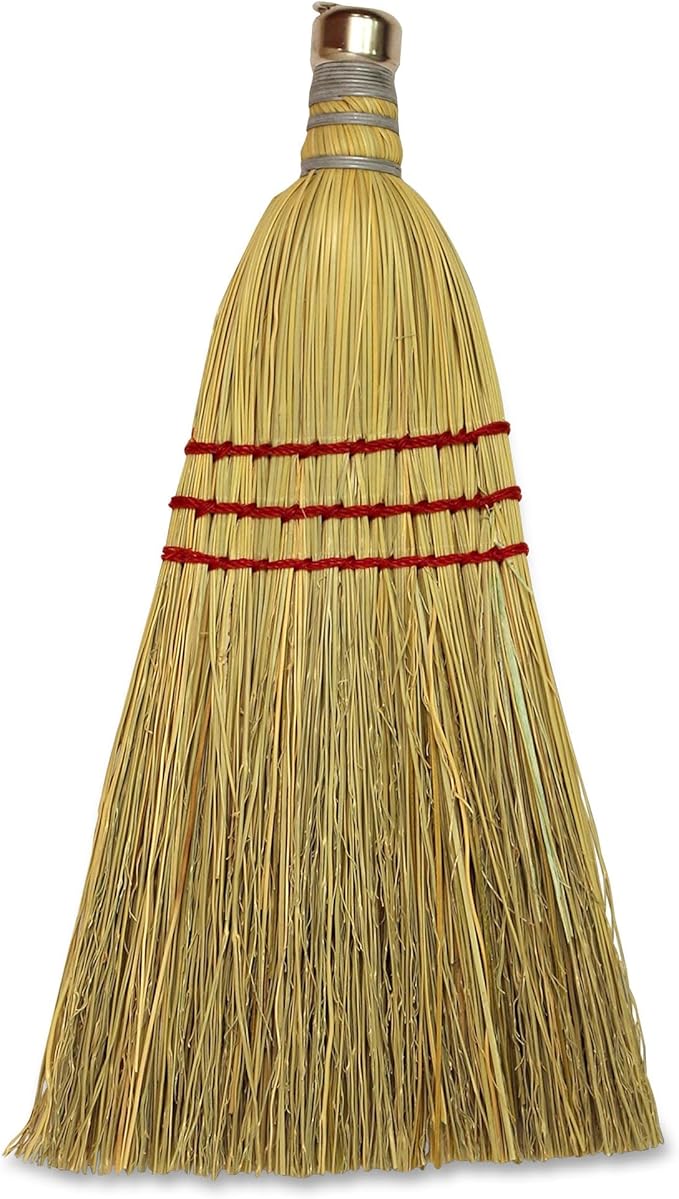 Genuine Joe Whisk Broom, Metal Hang Ring, Natural, 12 Count