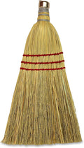 Genuine Joe Whisk Broom, Metal Hang Ring, Natural, 12 Count