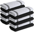 Infinitee Xclusives Premium Kitchen Towels - [Pack of 12] 100% Cotton Kitchen Hand Towels (15 x 25 Inches) - Dish Towels for Kitchen |Storm Black|