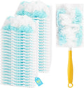 80 Count Disposable Duster Refills for Swiffer with 1 Handle, Microfiber Dusting Pads for Multi-Surface Cleaning, Unscented, Compatible with Swiffer Dusters for Furniture, Blinds, & Vents