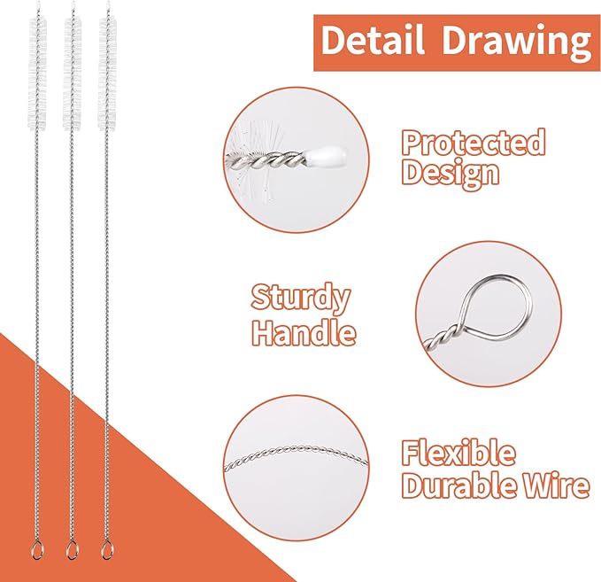 Straw Cleaner Brush Perfectly Fits For YETI, Straw Cleaner Brush For Tumbler Straws,Bendable And Flexible Straw Cleaner Compatible With Yeti,5PCS Straw Cleaner Brush Extra Long