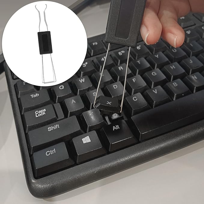 ZUFECY 3-Pc Keyboard Cleaning Tool Set: Keycap Puller & Dual Brushes for Home, Office and Shared Spaces