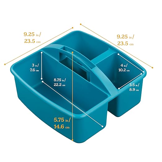 ECR4Kids 3-Compartment Storage Caddy, Storage Organizer, Contemporary, 6-Pack