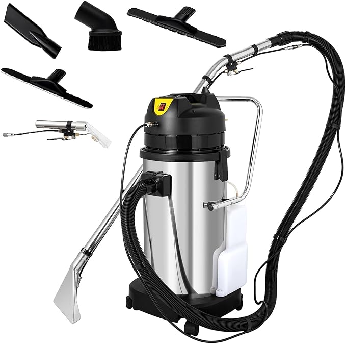 40L Commercial Carpet Cleaner Machine, 1034W Heavy Duty Wet Dry Vacuum Cleaner for Sofa Curtain Fabric Dust, 3 in 1 Portable Carpet Spraying Floor Brush Cleaner Extractor Vacuum Cleaning Machine