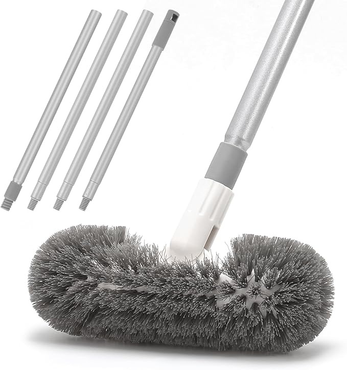 Hoklnuse Deck Brush with 51“ Long Handle for Cleaning Deck Boat Pool,360 Degree Durable Bristles Cleaner Tool Bathroom Spa Tub Floor Tile Clean Scrubber
