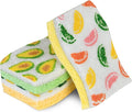 Smart Design Non-Scratch Cellulose Smart Scrub Sponge - Set of 9 - Ultra Absorbent - Ergonomic Shape - Cleaning, Dishes, & Hard Stains - Fruit Pattern - Orange, Green, Yellow