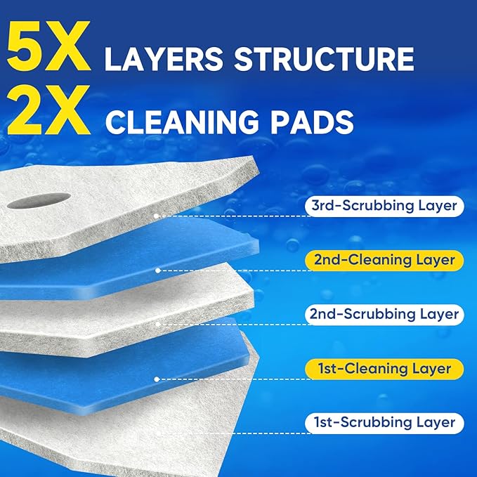 60Ct Aromative Toilet Brush Refills, Toilet Bowl Cleaner Refills, Double-Layer Cleaning Pads Added, Disposable Refill Heads for Toilet Bowl Cleaner Wands，Lemon, Blue Ocean, Lavender （Patented）
