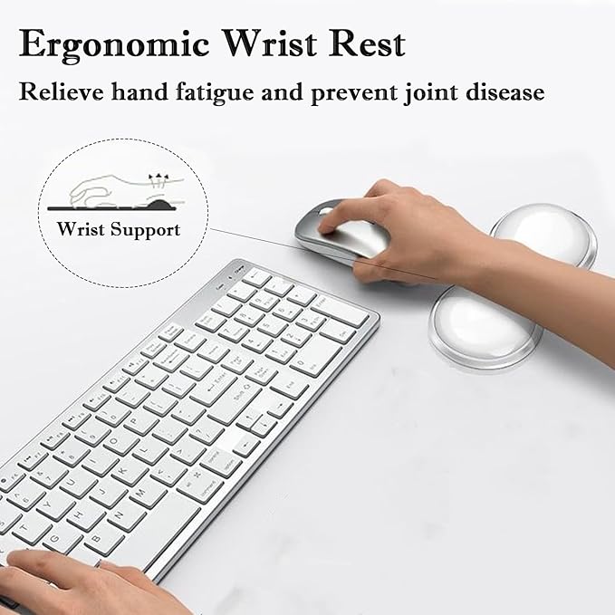 Mouse Wrist Rest Pad, 5.71" Ergonomic Cool Silicone Gel Wrist Support Pad for Effortless Typing & Pain Relief, Non-Slip Base Wrist Support Cushion for Gaming, Computers, Laptops, Office Use Pink