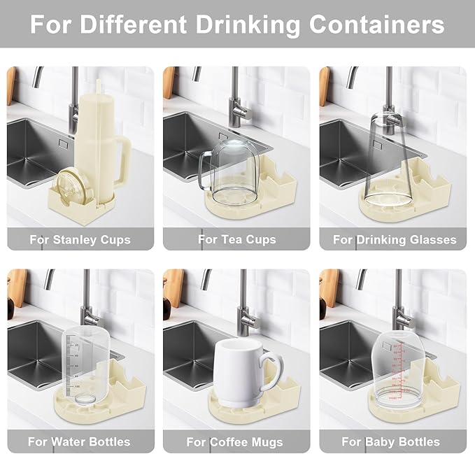 Water Bottle Drying Rack, Silicone Tumbler Drying Rack, Baby Bottle Dryer Holder, Cup Dryer for Stanley 20/30/40 oz, Mugs, Glasses