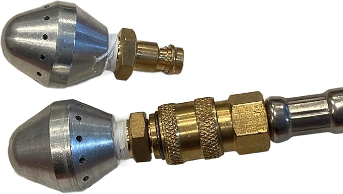 Professional 15' Quick Connect Hose for Dryer Vent Cleaning with Reverse and Forward Skipper Air Balls, Brass Fittings