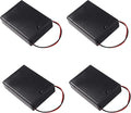 4 Pieces 3 Slots 1.5V AA Battery Case Holder Battery Spring Clip Storage Box with Wire and On/Off Switch