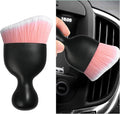 Car Interior Dust Brush, Soft Scratch Free Auto Detailing Brushes, Universal Vehicle Interior Cleaning Tool for Automotive Dashboard, Air Vents, Leather(Pink & White)