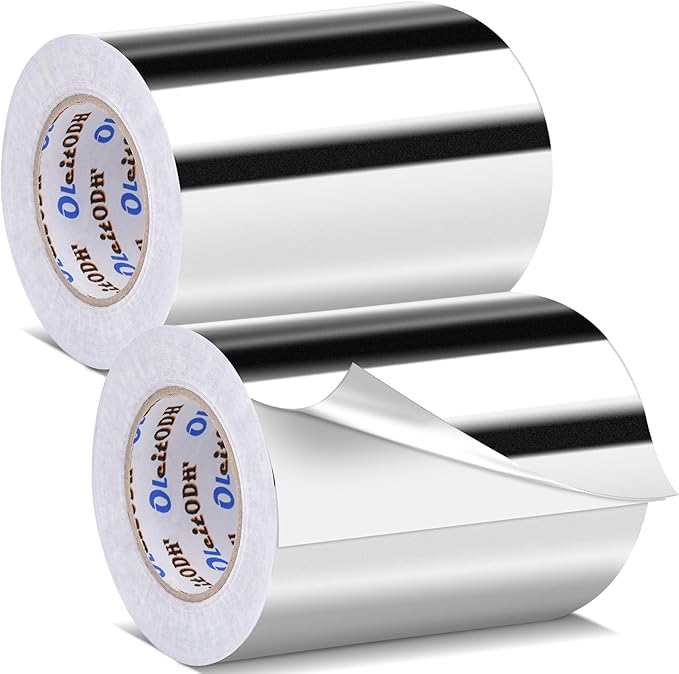 2 Pack Aluminum Foil Tape Bulk - 6 Inch x 55 Yards - 2.7mil Heavy Duty Metal Duct Tape, Aluminum HVAC Tape for Sealing & Patching, Air Ducts, Insulation Metal Repair, Professional Grade