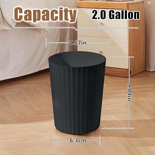 Trash Can - Small Waste basketbin - 2 Gallon- for Office,Home,Bathroom,Kitchen - Black