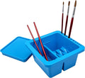 MyLifeUNIT Paint Brush Cleaner, Paint Brush Holder and Organizers for Acrylic, Watercolor, and Water-Based Paints (Blue)