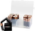 Dial Industries Battery Storage Organizer Case, 12 AAA, 12 AA, 6 C, 4 D with Tester