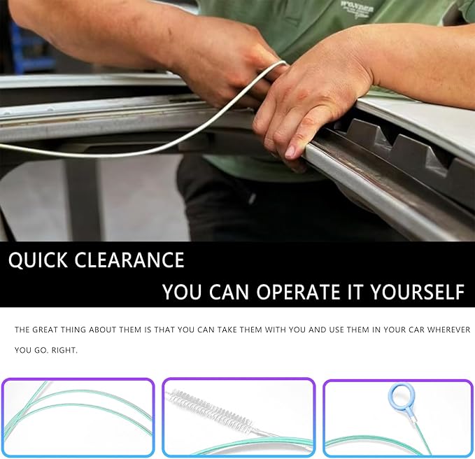 Luminuti1 Pcs Sunroof Drain Cleaning Tool,Long Wire Brush Sunroof Drain Cleaning Tool for Cars,Tube Cleaning Brush Slim Drain Dredging Tool for Car Sunroof