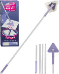 ClicLak Wall Cleaner Mop, Instantly Attach & Remove Cloth Touch-Free, Triangular Clamp Clip Ceiling Cleaning Duster with 67 Inches Handle, 5 Dry Cloths for Walls, Window, Floor, Baseboard