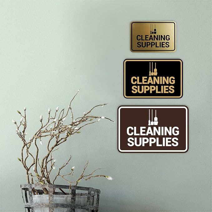 Signs ByLITA Classic Framed Cleaning Supplies Sign (Black) - Small