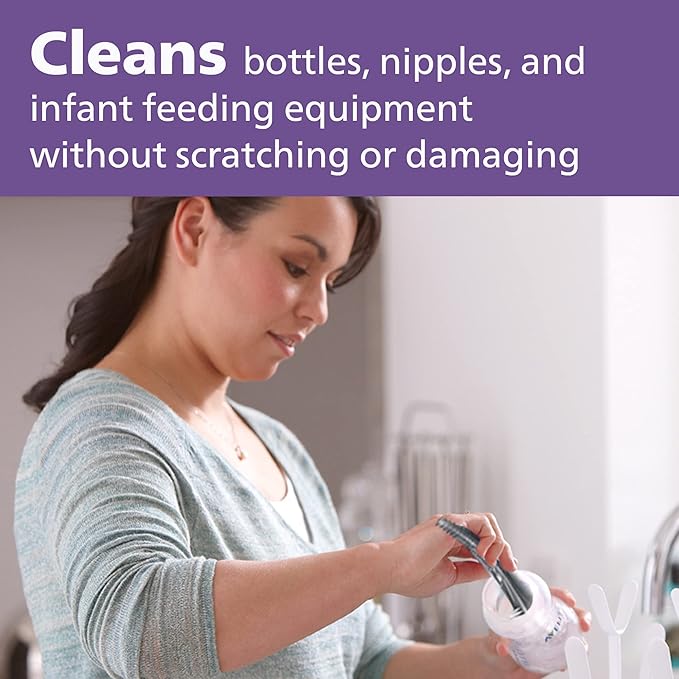 Philips AVENT Baby Bottle and Nipple Brush,Grey,SCF145/18,(Pack of 12)