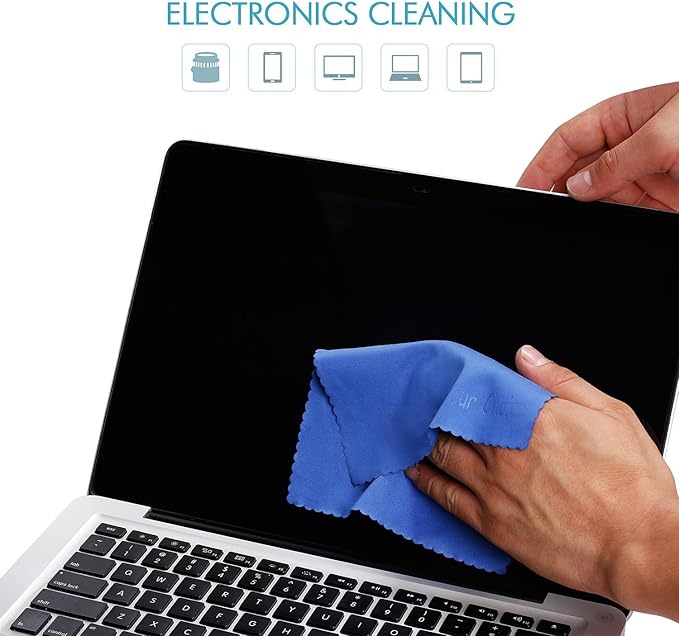 Your Choice Microfiber Cleaning Cloths 6 Pack for Eyeglasses, Camera Lens, Cell Phones, CD, DVD, Computers, Tablets, Laptops, Telescope, LCD Screens and Other Delicate Surfaces Cleaner
