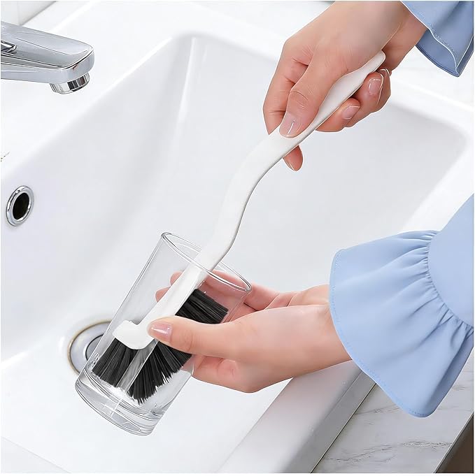 Dish Scrub Brushes with Handle for Kitchen，Small Cleaning Brush for Cup，Kitchen Sink，Blender，Crevice Cleaning Brush