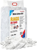 New Cotton T-Shirt Cleaning Rags Bulk (5 lbs. Bag) - White Bag of Rags for Painters, Auto Shops, Cleaning, Staining Cloth for Oil, Grease