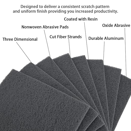 6"x9" Automotive Scuff Pad 8 Pack (7448) - 8 Gray(Ultra Fine), Wet/Dry Reusable Scuffing Pad for Paint Prep, Sanding - Auto Body, Woodworking & Handicrafts