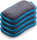 E-Cloth Washing Up Scrub Pad - Microfiber Sponge for Cleaning, Reusable Kitchen Sponge for Dishes & Sink, Non Scratch, Multi Purpose Scrubber, Machine Washable - 4 Pack