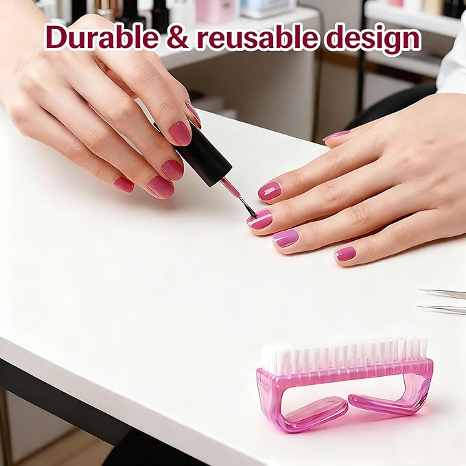 6-Pack Nail & Toe Scrub Brushes - Oversized Grip for Home & Travel, Assorted Colors for Personal Hygiene