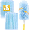 50 Pack Duster Refills for Swiffer Duster,Disposable Dusters Kit for Cleaning Home, Office, Ceiling Fans, Furniture (50 Count+ 3FT Extended Handle +1 Handle)